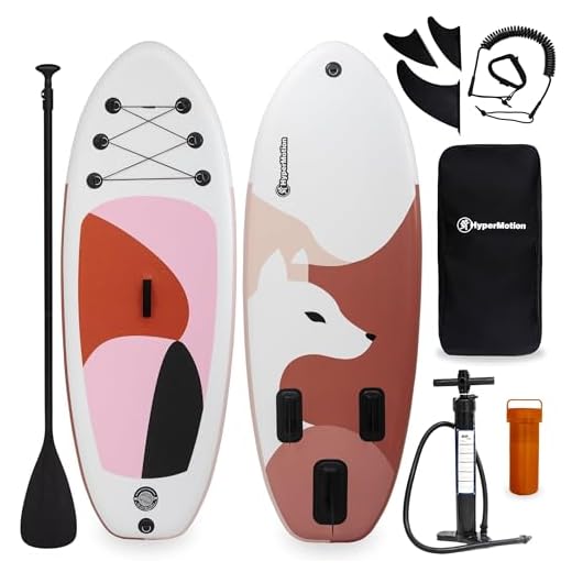 HyperMotion Tabla de Sup Inflable para niños, 15 cm de Grosor, Tabla de Remo para niños, Kit de Paddle Surf, Tabla Ajustable, Bomba de Aire, Mochila Impermeable, Carga hasta 130 kg, Rosa