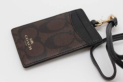 Coach Signature PVC Lanyard ID Badge Card Holder (Brown/Black) - image 6