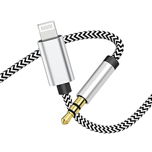 esbeecables Aux Cord for iPhone 6FT, [Apple MFi Certified] Lightning to 3.5 mm Headphone Jack Adapter Male Aux Stereo Nylon Braided Audio Cable for