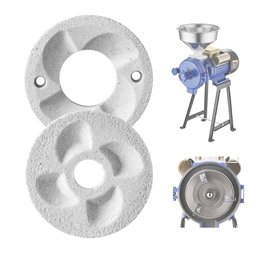 Image of VEVOR 2PCS Grinding Sheets for Electric Grain Mill Grinder, Marble Dry & Wet Grinding Discs, Replacement Grinding Plates Compatible with VEVOR GM-002 Corn Spice Mill Grinder