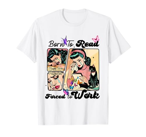 Lettore divertente Born To Read Bookish Book Addict Dark Romance Maglietta