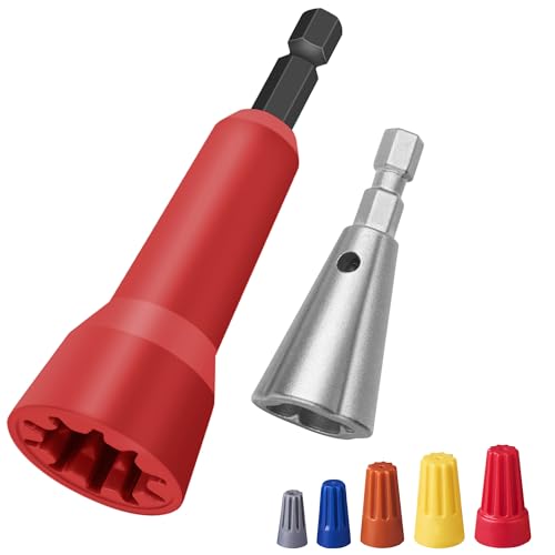 Image of Wire Nut Twister,Wire Twisting Tool,Wire Nut Twiter for Drill,Spin Twist Wire Connector Socket,Wire Connector Driver with 1 /4 inch Chuck,Wire Stripping and Twisting Tool(Wire Nut Twister Red)