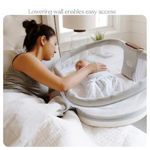 HALO BassiNest Luxe Swivel Sleeper - Over-Bed Baby Bassinet with 360° Rotation, Vibrations, White Noise, and Safe Close-Sleeping Design, Dove Grey Tweed - image 5