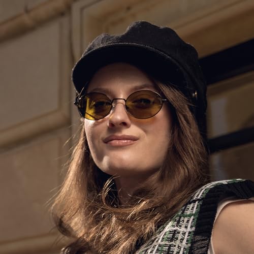 Image of ZENOTTIC Oval Retro Sunglasses for Women Men UV400 Polarized Glasses Unisex Vintage Style Classic Shades