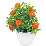 TOSSPER Artificial Orange Tree Bonsai Fake Fruit Tangerine Potted Home Office Garden Desktop Party Decoration Table Centerpiece
