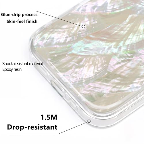 Coque iPhone 17 Pro Max en nacre véritable luxe et antichoc beige