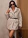 ELLEVEN Faux Fur Long Coats Winter Jackets for Women Warm Fluffy Notch Lapel Overcoat Fashion Outfits Khaki&White Large