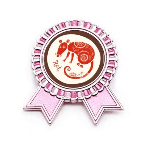 Broche rose Rat en métal taille M pour sublimer un manteau d'hiver