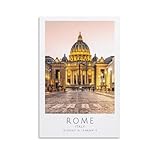 Lienzo decorativo para pared, diseño de ciudad del Vaticano de Roma, 30 x 45 cm