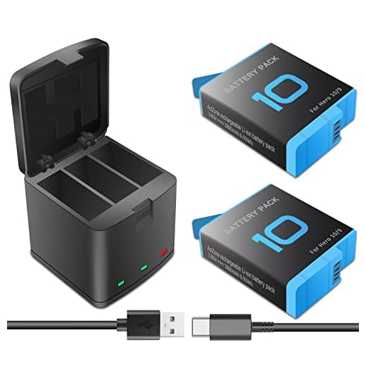 Battery Charger Station for GoPro Hero-9 Hero-10, 2 Pack Batteries Compatible with GoPro Hero 9 Hero 10 Black AHDBT-901 ADDBD-001