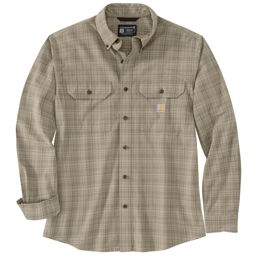 Image of Carhartt Men's Loose Fit Midweight Chambray Long-Sleeve Plaid Shirt