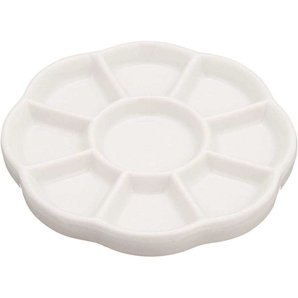 陶器製パレット　磁器（絵の具用）8枚セット Amazon.co.jp: 1個 陶器 菊皿 パック パレット 塗料皿 絵の具 皿 梅
