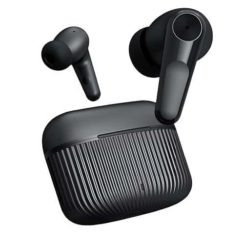 Image of True Wireless Stereo in Ear Earbuds with Environmental Noise Cancellation Quad Mic | Low Latency Gaming | Type-C Fast Charging | IPX5 Waterproof Standard | Bluetooth 5.3 Earbuds TWS [ Black ]