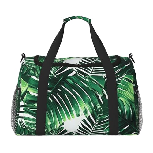 Tropical Palm Banana Leaves Print Travel Duffle Bag For Men Women Sport Gym Handbag With Shoulder Strap For Travel