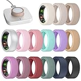 BandRain 15 Pack Ultra-Thin Ring Covers Compatible with Oura Ring Gen 4/4 Ceramic/3 Cover, Anti-Scratch Silicone Protector Accessories for ULTRAHUMAN AIR/RingConn Gen 2/Gen 2 Air for Women Men