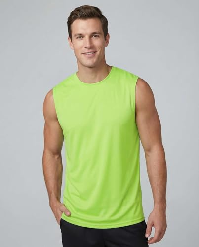 Image of Real Essentials 3 & 5 Pack: Men's Dry-Fit Active Athletic Tech Tank Top - Regular and Big & Tall Sizes (S-5XLT)