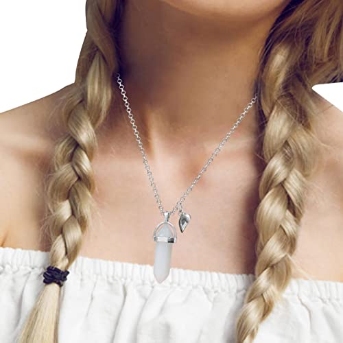 Maseaxi Collar a Juego para Parejas,Collares curativos hexagonales de Cristal - Regalos de joyería para Novia, Novio, Esposa, Marido Cover