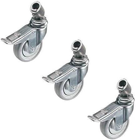 Manfrotto Juego de ruedas con frenos (4 pulgadas). Se adapta a todos los diámetros de patas de 0.866 in, juego de 3