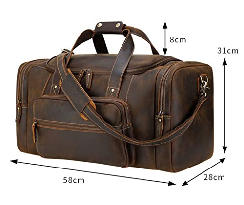 Large Travel Bag Leather Vintage Luggage Bags Men Male Duffle Bags Travelling Bag Weekender Bags for Man2