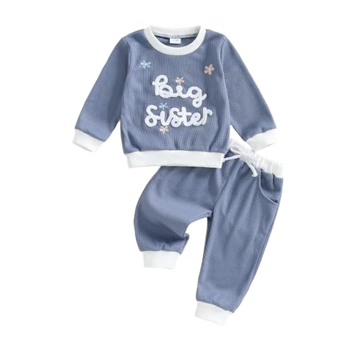 Toddler Clothes For Baby Girl Big Sister Little Sister Matching Outfits Cute Fall Winter Sweatshirt Pants Set