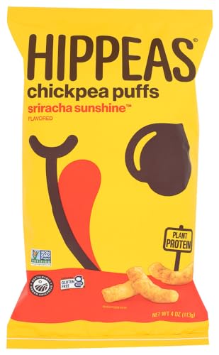 Hippeas Organic Chickpea Puffs, Sriracha Sunshine, 4 oz., 10 Count, Vegan, Gluten-Free