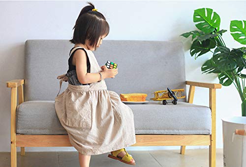 Losofar Children Cotton Apron Japanese Style Bib Home Clothes Painting Soft Comfort Pinafore Apron For Girls Boys (Khaki, 23.2"X25.9") #TOP2