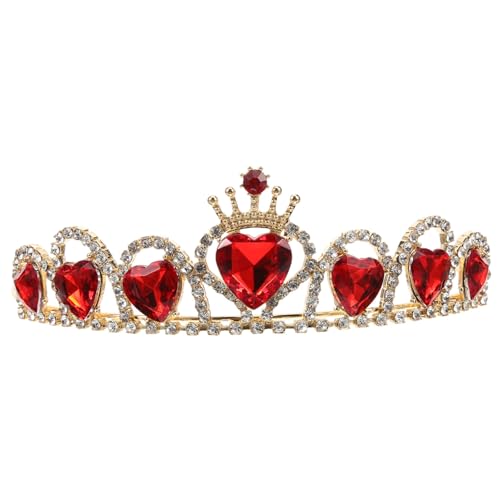 Couronne rouge mariée VALICLUD, serre-tête chic cuivre et acrylique