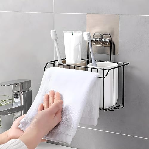 Image of BHARANI MART- Self-Adhesive Bathroom Corner Shelf || Soap Holder || Shower Shelf || Kitchen Rack & Holder || Sink Holder (GI Metal, Powder Coated Finish) (2 Pcs, Sink Holder)