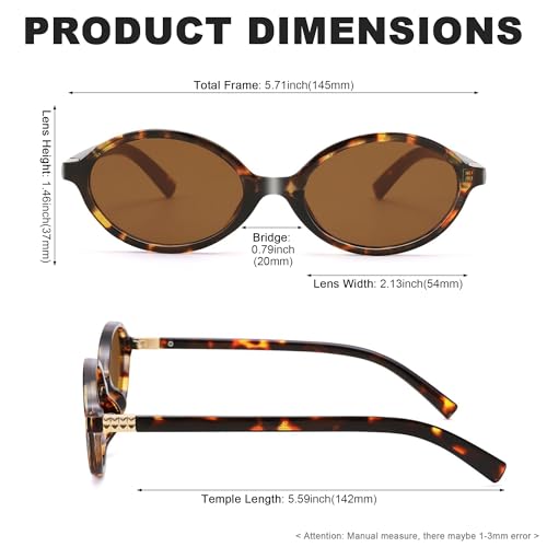 Pro Acme Retro Oval Sunglasses for Women 90s Vintage Trendy Sunnies UV400 Protection Shades3