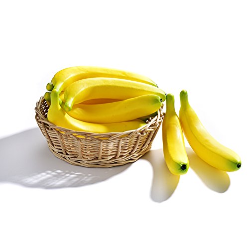 Firlar 10 Pcs Fake Fruit, Lifelike Simulation Banana Home Kitchen Cabinet Decoration