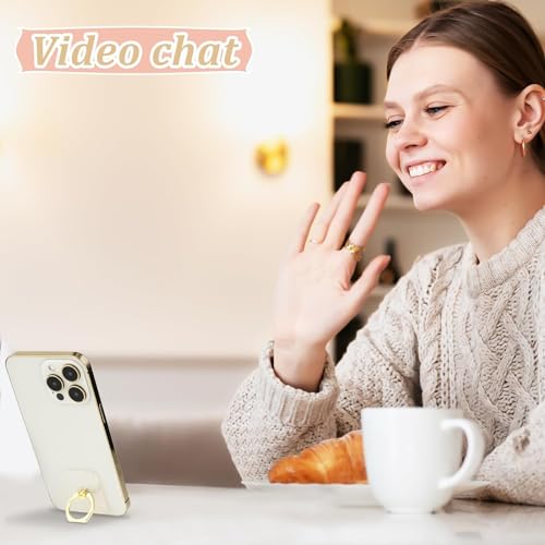 Image of KolorFish Transparent Phone Ring Stand Holder Mobile Phone Ring Holder Finger Grip 360 Degree Rotation (Transparent Rose Gold Square)