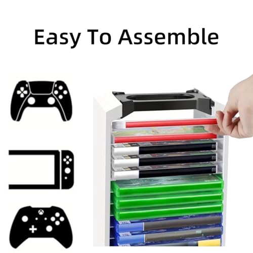 Queen.Y PS 5 Premium Juego Torre de Almacenamiento Soporte Juego Caja de Disco Estante de Almacenamiento 12 Juegos Soporte de Disco Estante de Almacenamiento para Ps5 Discos de - imagen 6