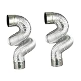 SUPVOX 2 Piezas Chimenea de Estufa de Metal Aire antorcha Unidad Boquilla Manguera de Drenaje del Fregadero Chimenea de Metal para el hogar Cocina Chimenea doblada Acero Inoxidable Silver