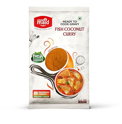 Image of COOKMAID Fish Coconut Curry - 150g | Malabar Fish Curry Paste | Kerala Style Coconut Fish Curry Gravy | Ready to Cook Masala for Fish | Instant & Easy Meal | No Preservatives