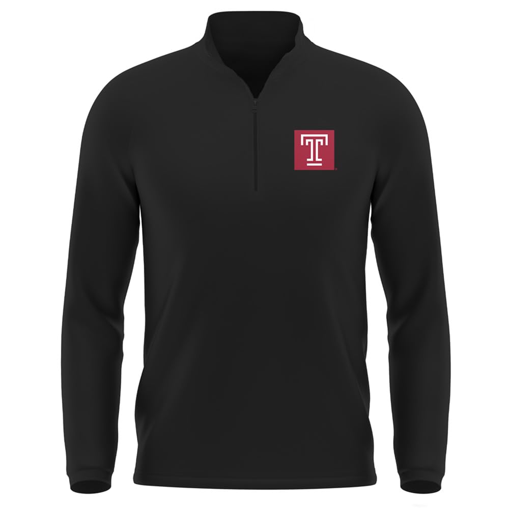 Official NCAA Collegiate Men's Active Sport Quarter Zip Pullover, Left Chest Logo Charcoal Collection