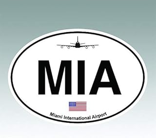 RDW Miami Airport Euro Oval Sticker Premium Decal Die Cut MIA Florida Dade