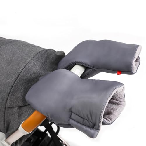 Image of 1 Pair Baby Stroller Hand Muffs Gloves Winter Thick Warm Gloves Pushchair Hand Warmer Gloves Mittens Windproof Waterproof Carriage Hand Muffs Stroller Warmmuffs Gloves Stroller Accessories