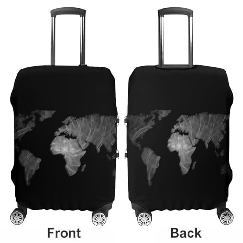 World Map Rosette Spiral Geometric Luggage Covers Washable Travel Suitcase Cover Elastic Baggage Protector3