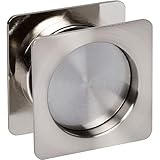 Delaney Hardware 370209 Satin Nickel Contemporary Passage Square Pocket Door Lock with Edge Pulls