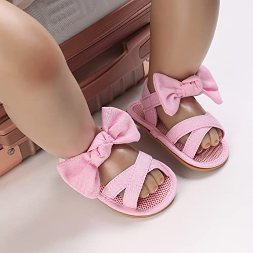 Baby Girl Sandals Bowknot Princess Dress Flats Prewalker First Walkers Shoes Infant Solid Color Bow Back Strap Shoes2
