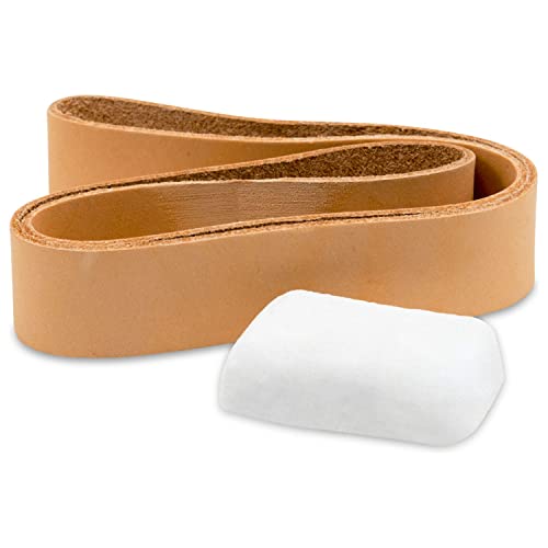 Red Label Abrasives 1 X 18 Inch Knife Maker’s Leather Honing Strop Belt With Buffing Compound (Compatible With Ken Onion Blade Grinding Attachment) #TOP1