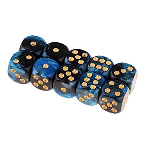 ATORSE Toy 3x6-sided Game Dice 16mm Dice for Board Games and Teaching Math Blue+Black-Toys & Hobbies-Games-Role Playing Games-Dungeons & Dragons-Accessories & Dice-image-26