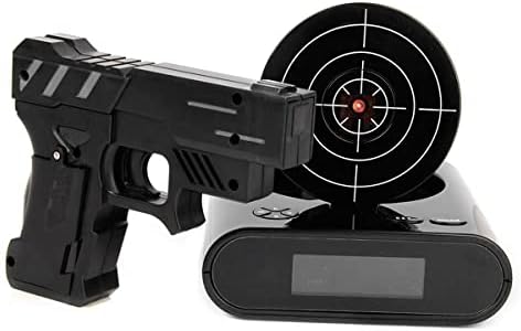EC VISION Lock N' Load Gun Alarm Clock/Target Alarm Clock/Creative Clock - Black