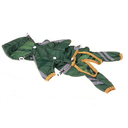 Imperméable pour chiens vert taille M avec combinaison réfléchissante