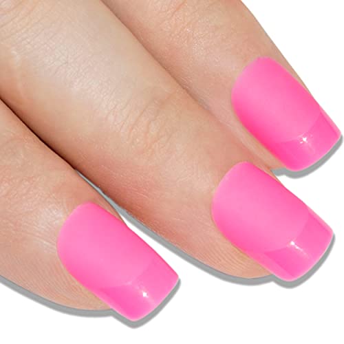 Bling Art False Nails French Fake Matte Pink Squoval 24 Acrylic Medium Tips Glue