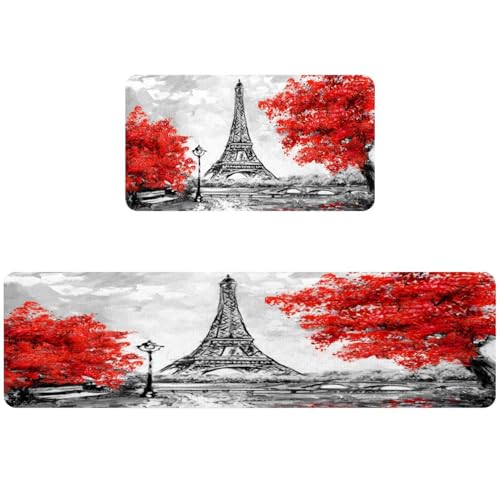 Tapis de cuisine Tour Eiffel lavable pour stopper l'humidité du sol