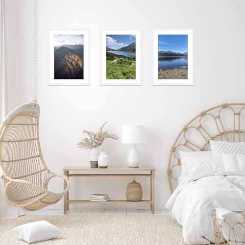 Image of JCJMY 14x20 Picture Frame with 11x17 Mat, Display Photo 11x17 with Mat or 14 x 20 Without Mat, Wall Hanging Large 14 by 20 Poster Frame with Plexiglass, White