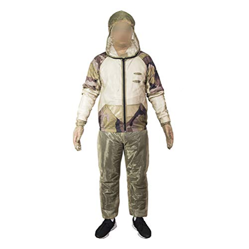 GRADENEVE Traje de Malla Ultrafina Capucha Ajustable para Camping y Pesca, Chaqueta, Guantes y Pantalones Transpirables Unisex