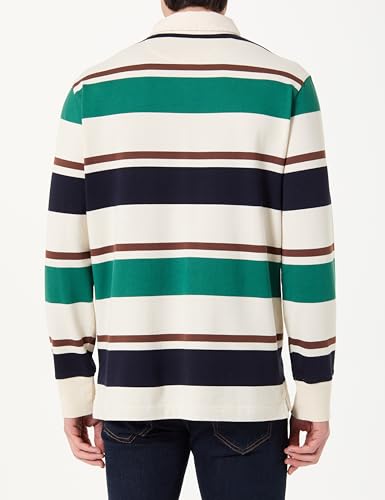GANT Herren Striped Heavy Rugger Polohemd, Cream, 4XL – Ansicht 3