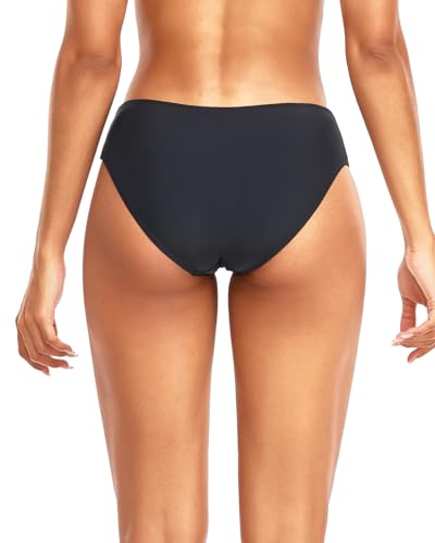 Image of Women Bikini Bottom Full Coverage Bathing Suit Bottoms Swimsuit Bottom | Low Waist Design, Side Strap Cutout, Full Rear Coverage, Secure Fit, Soft Breathable Fabric
